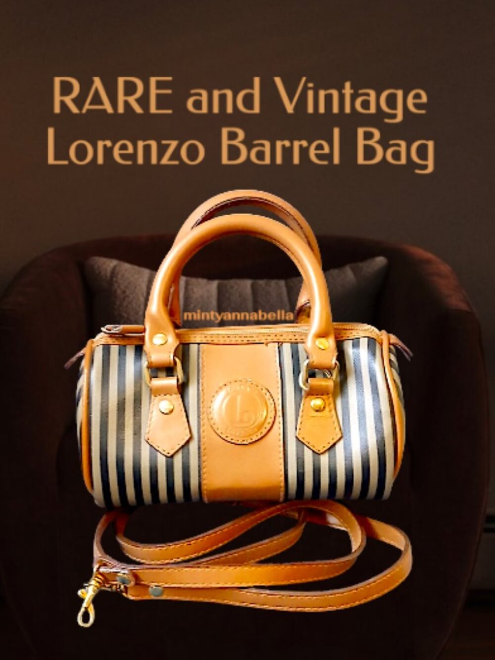 RARE Vintage Lorenzo Barrel Bag